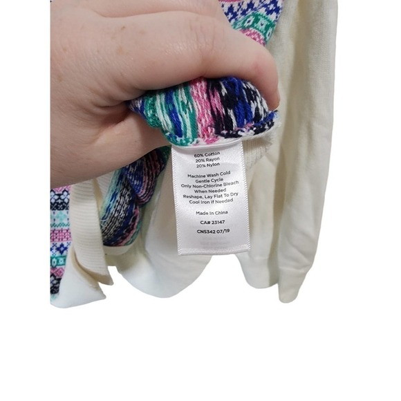 Talbots Grandmacore Women Plus Size 2X Button Front Colorful Fair Isle Sweater - Picture 7 of 9